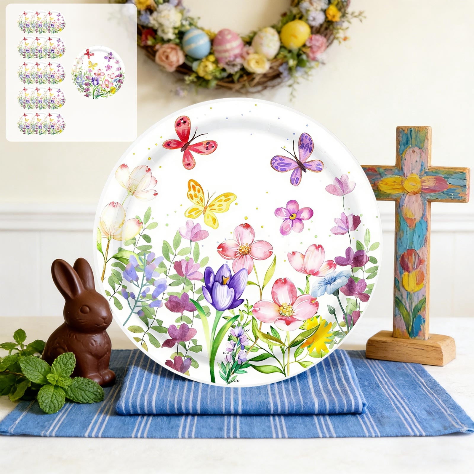 Spring Tablewar Spring Tulips Floral Theme Party Tableware Disposable 7-inchs 9-inchs ...