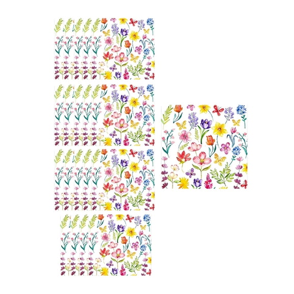 Spring Tulips Floral Theme Party Tableware Set, Disposable Paper Plates, Cups, and Tissue for Garden Parties, Bridal Showers, and Afternoon Teas