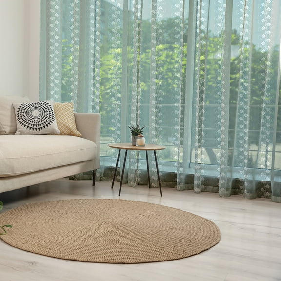 Spring Tulle Curtains with Rod Pocket, Old Fashion Flowers with Rococo Influences Essence Lace Pattern Print, Sheer Drape for Wedding Party 2 Panels, 7 Sizes, Pale Sage Green White, by Ambesonne