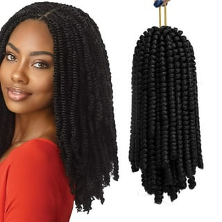 Crochet Braids 6Packs Pre-looped Box Braids Ombre Brown Light Brown Heat  Resistant Synthetic Braiding Hair Extensions For Black Women Girls (18 Inch