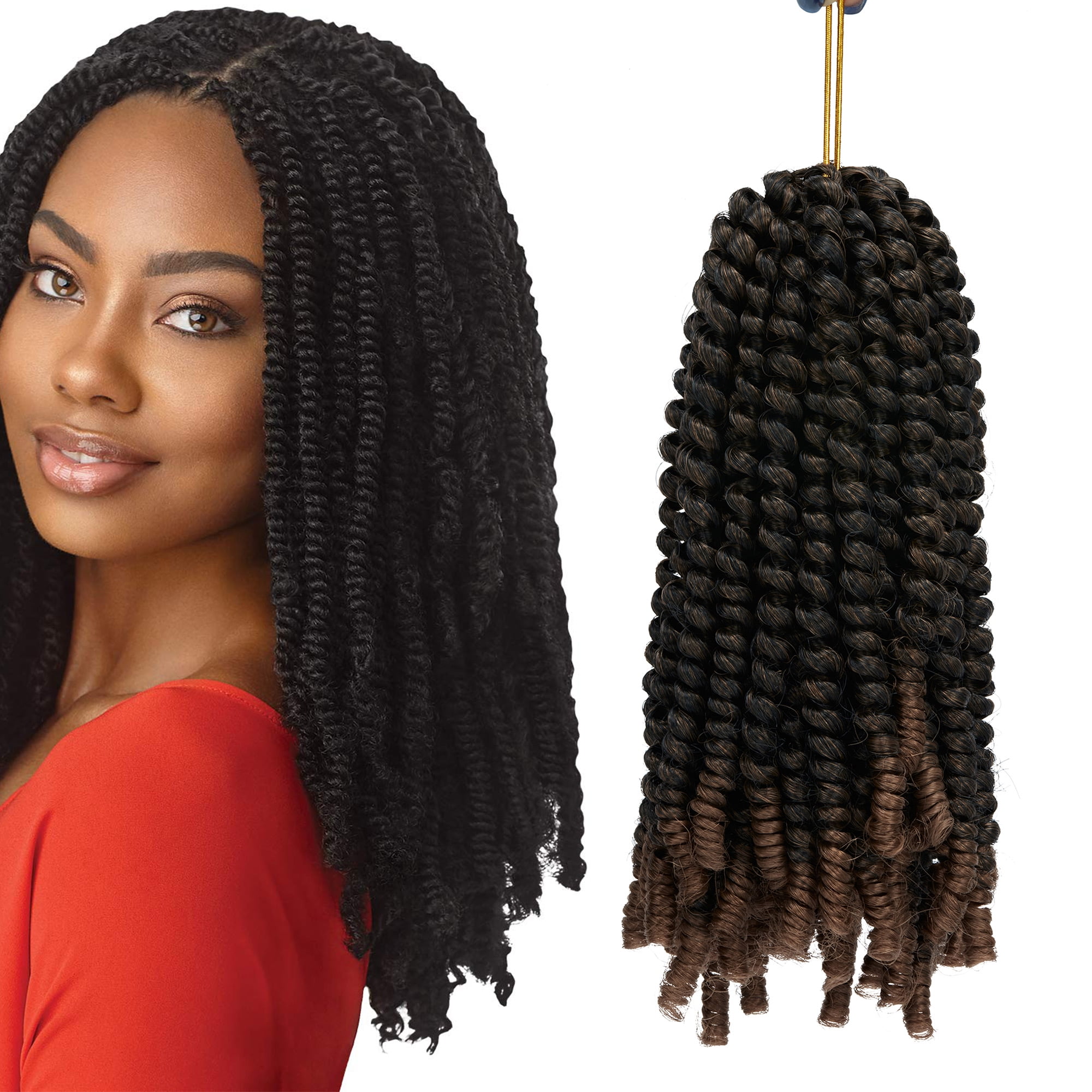 Spring Twist Hair for Braids 1 pack/lot 30strands Jamaican Bounce Crochet  Hair Extensions 8 Inches Locs Ombre Colors Passion Spring Twist Crochet  Hair for Women 6 Colors 