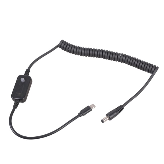 Spring Type C to DC5521 Power Cable Wire Supports Adjustable Voltages 5V 9V 12V 15V 20V with Fast Charging Function