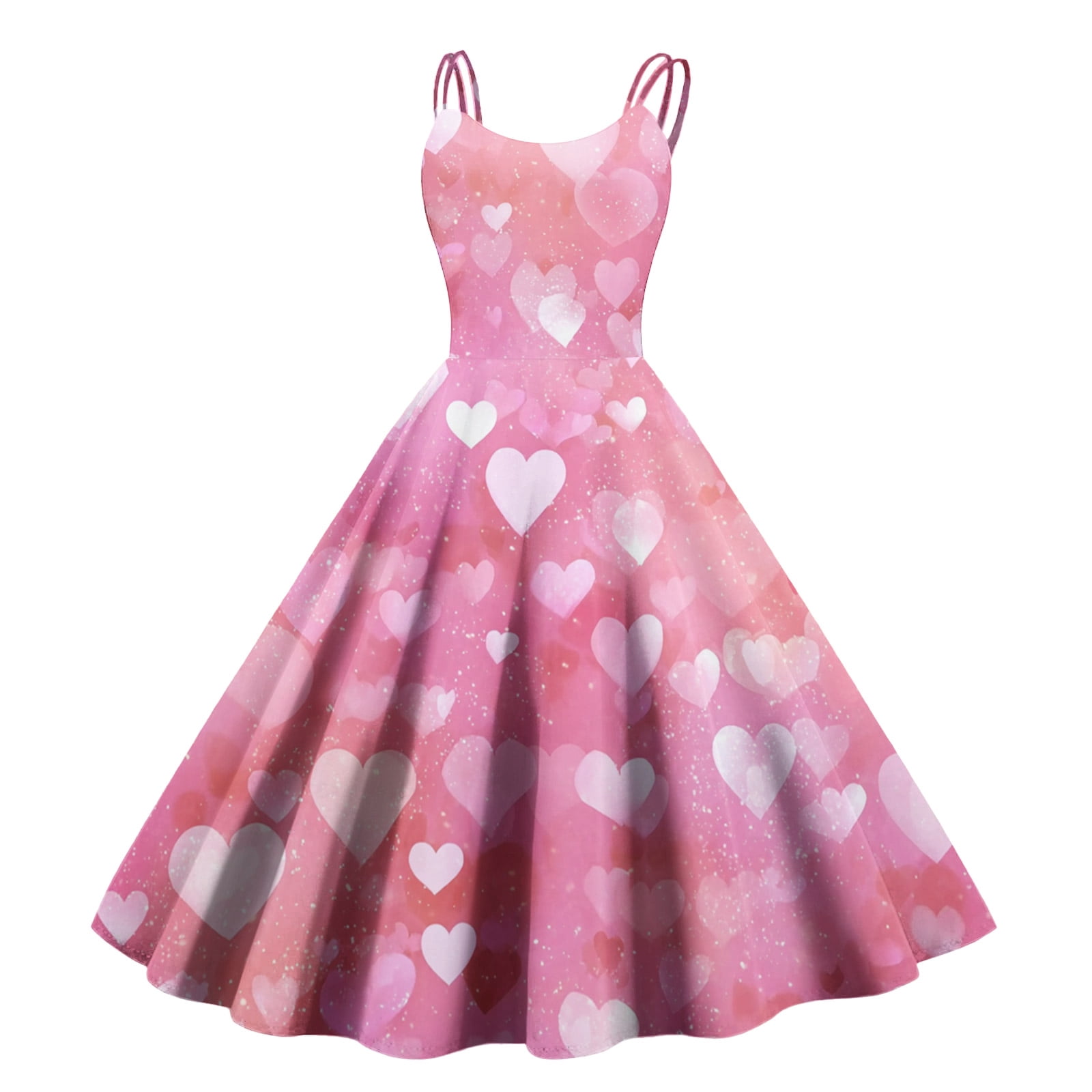 Yifymode Spring Valentines Dress for Women Elegant Off Shoulder Sleeveless Dresses Love Heart Print Light pink XL, Women's Yifymode Spring Valentines Dress for Women Elegant Off Shoulder Sleeveless Dresses Love Heart Print Light pink XL, Women's
