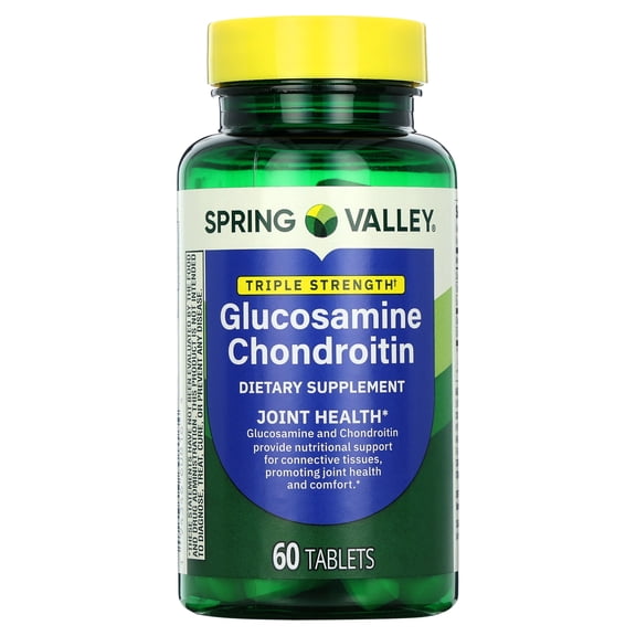 Spring Valley 3X Glucosamine Chondroitin for Joint Health Tablets, 60 Count