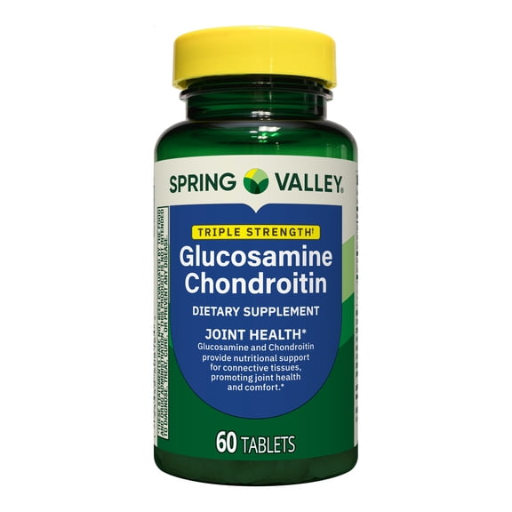 Spring Valley 3X Glucosamine Chondroitin for Joint Health Tablets, 60 Count