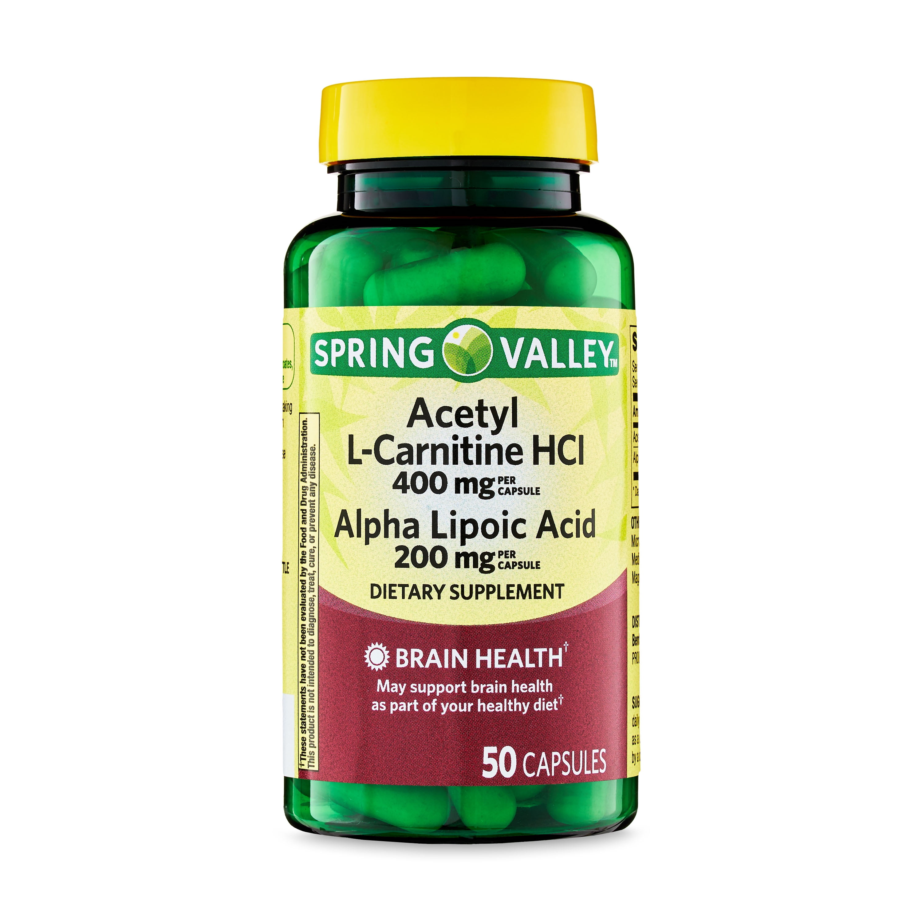 Spring Valley Acetyl L-Carnitine HCI 400 mg + Alpha Lipoic Acid 200 mg ...