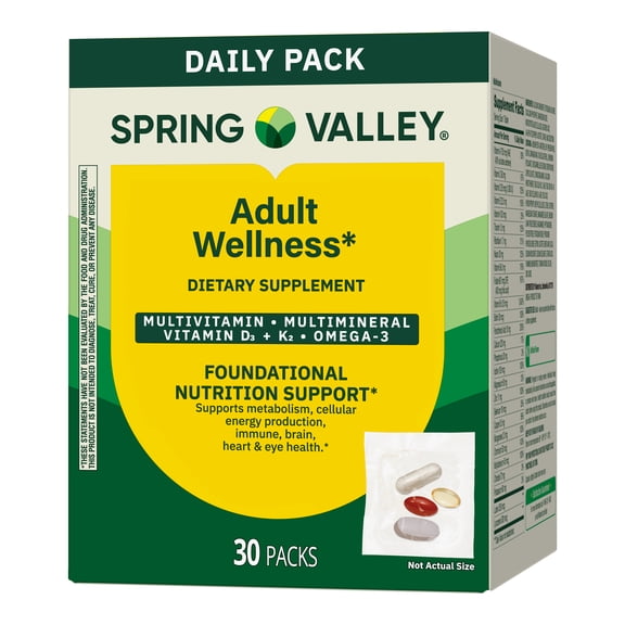 Spring Valley Adult Wellness Daily Pack, 30ct