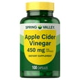 thumbnail image 1 of Spring Valley Apple Cider Vinegar Dietary Supplement Capsules, 450 mg, 100 Count, 1 of 12