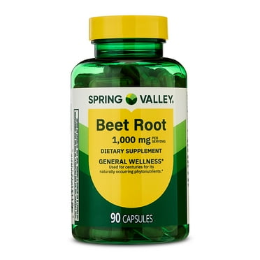 Spring Valley Beet Root General Health & Wellness Dietary Supplement, 1000 mg, 90 Count