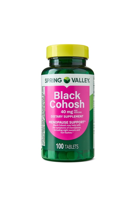 Black Cohosh Menopause Support Dietary Supplement Tablets, 40 mg, 100 Count