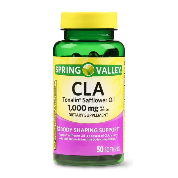 Spring Valley CLA Tonalin Safflower Oil Softgels for Body Shaping, 1000