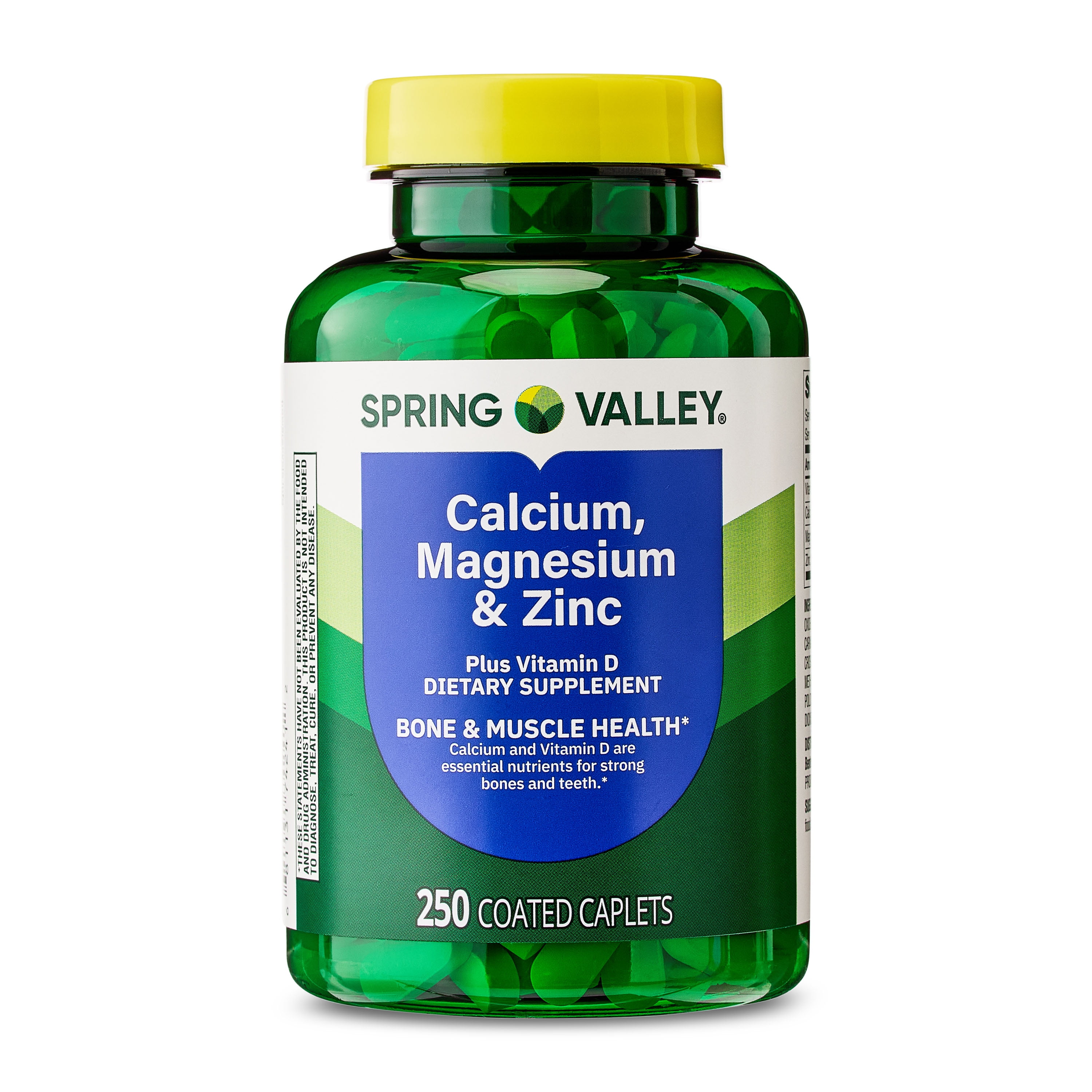 Spring Valley Calcium, Magnesium & Zinc Plus Vitamin D3 Coated Caplets, 250 Count