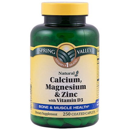 Spring Valley Calcium, Magnesium & Zinc with Vitamin D3 Coated Capsules, 250 Count