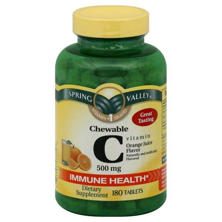 Spring Valley Chewable C Vitamin Orange Juice Flavor Dietary 