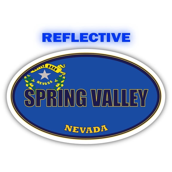 Spring Valley City Nevada State Flag | NV Flag Clark County Oval State Colors Reflective Sticker Car Decal 3x5 inches