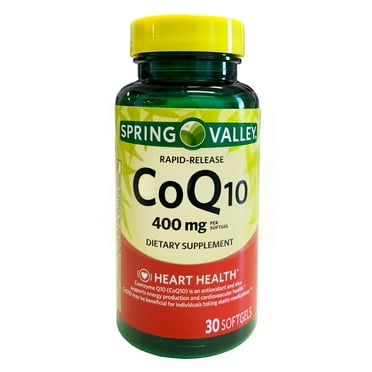 Spring Valley Rapid-Release CoQ10 Dietary Supplement, 400mg, 30 Softgels