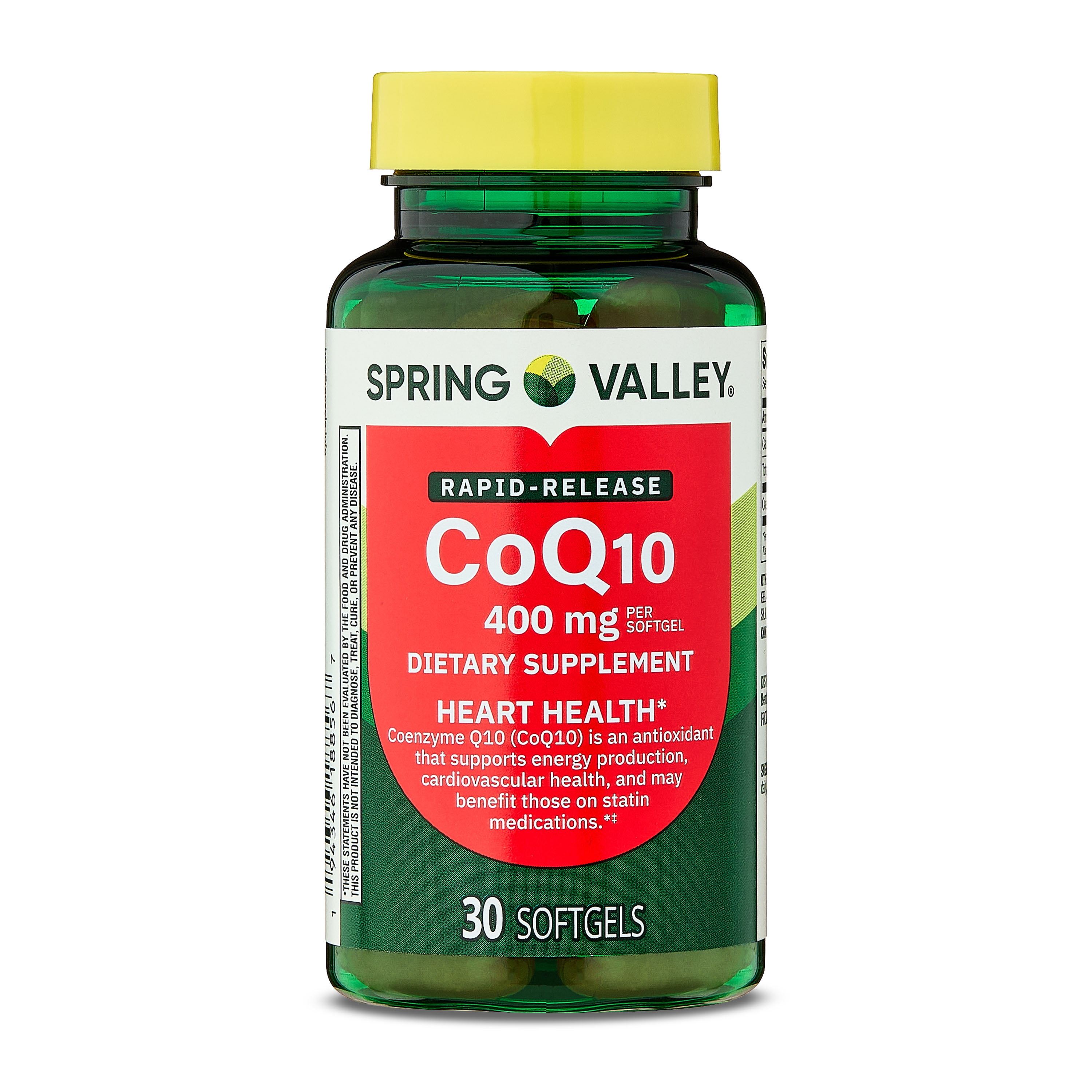 Spring Valley Rapid-Release CoQ10 Dietary Supplement, 400mg, 30 Softgels