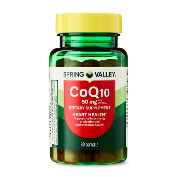 Spring Valley CoQ10 Dietary Supplement Softgels for Heart Health, 50 mg, 30 Count