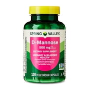 Spring Valley D-Mannose Urinary Tract Support Dietary Supplement, 500 mg, 120 Vegetarian Capsules