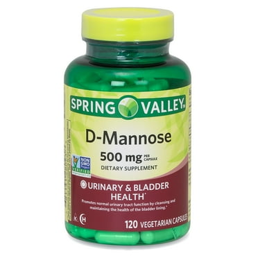 Spring Valley D-Mannose Urinary Tract Support Dietary Supplement, 500 mg, 120 Vegetarian Capsules