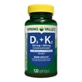 thumbnail image 1 of Spring Valley D3 125 mcg + K2 (100 mcg) for Bone Health Softgels, 120 Count, 1 of 5