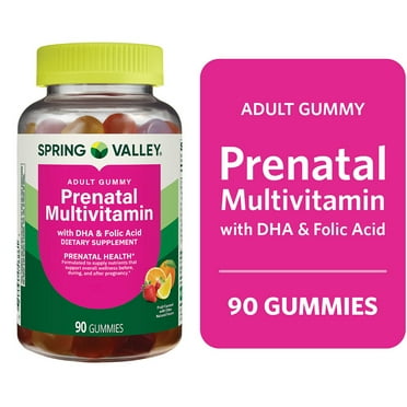 Spring Valley DHA and Folic Acid Prenatal Multivitamin Supplement Gummies, 90 Count