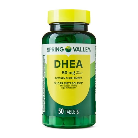 Spring Valley DHEA Dietary Supplement Tablets for Sugar Metabolism, 50 mg, 50 Count
