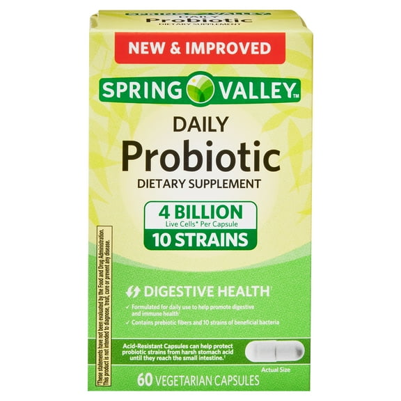 Spring Valley Daily Probiotic Dietary Supplement, 60 Vegetarian Capsules