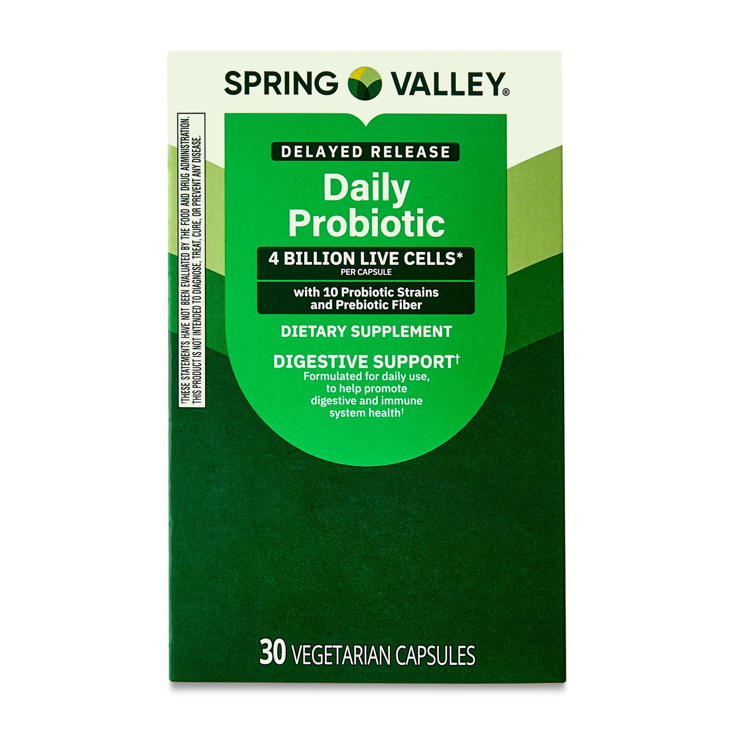 Spring Valley Daily Probiotic Delayed Release Capsules for Digestive Health, 4 Billion Live Cells, 30 Count