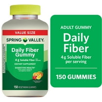 Spring Valley Digestive Health Fiber Supplement Gummies, Orange Lemon Strawberry, 150 Count