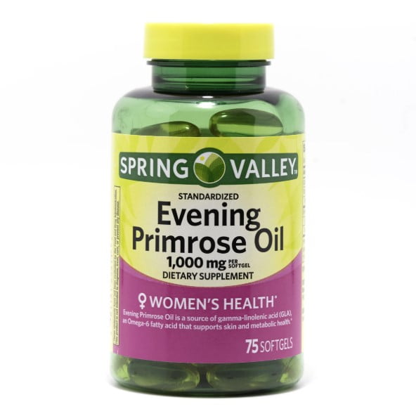 Spring Valley Standardized Evening Primrose Oil Womens Health Dietary Supplement, 75 Softgels