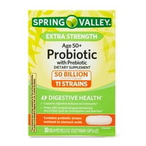 Spring Valley Extra Strength Age 50  Probiotic with Prebiotic Dietary Supplement Delayed Release Vegetarian Capsules for Digestive Health, 30 Count