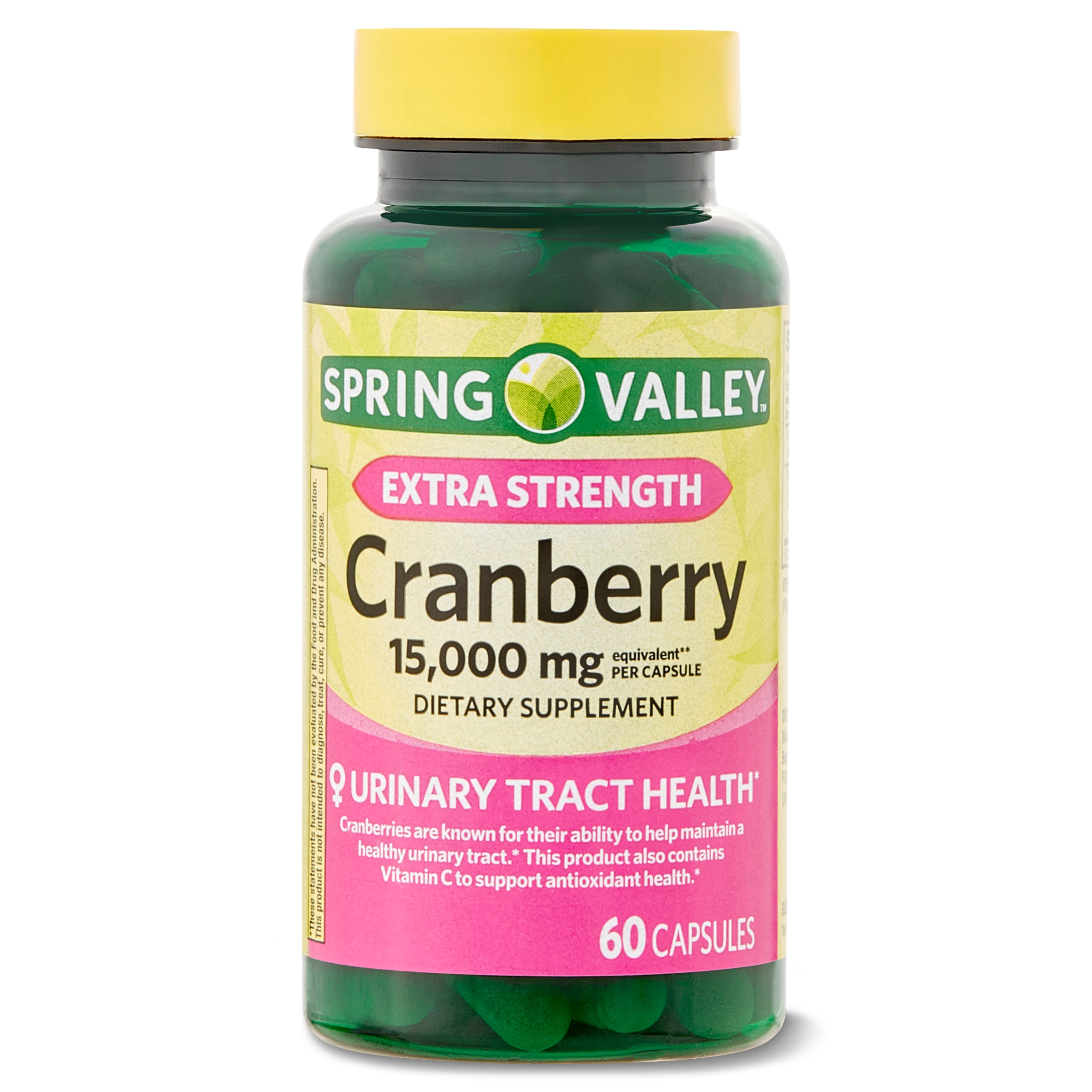 Spring Valley Extra Strength Cranberry Dietary Supplement Capsules 15 