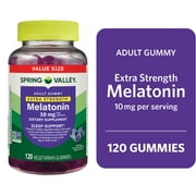 Spring Valley Extra Strength Melatonin for Sleep Support, Blueberry, 10mg, 120 Gummies