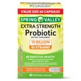 thumbnail image 1 of Spring Valley Extra Strength Probiotic Vegetable Capsules for Digestive Health, 10 Billion CFU, 60 Count, 1 of 11