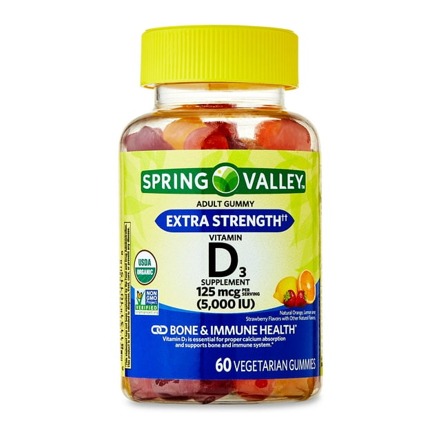 Spring Valley Extra Strength Vitamin D3 Bone & Immune Health Dietary ...