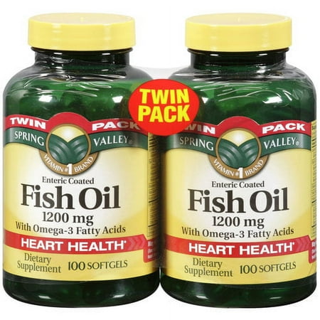 Spring Valley Fish Oil Dietary Supplement 1200mg, 100 pc, 2ct
