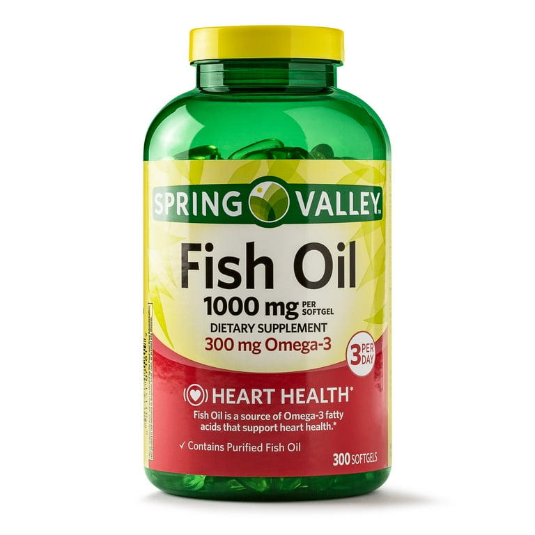 Spring Valley Fish Oil Omega 3 for Heart Health Softgels 1000 mg