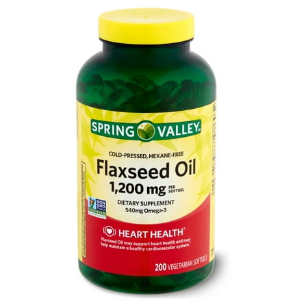 Spring Valley Flaxseed Oil Dietary Supplement, 1,200 mg, 200 Count