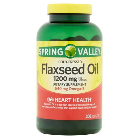 Spring Valley Flaxseed Oil Softgels, 1200 mg, 200 Count