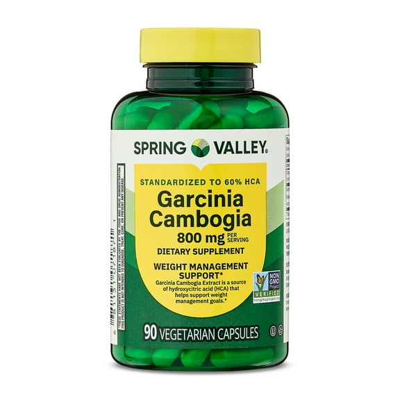 Spring Valley Garcinia Cambogia Dietary Supplement Vegetarian Capsules for Weight Management Support, 800 mg, 90 Count