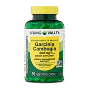 كبسولات نباتية من مكمل غذائي Spring Valley Garcinia Cambogia لدعم إدارة الوزن، 800 مجم، 90 كبسولة