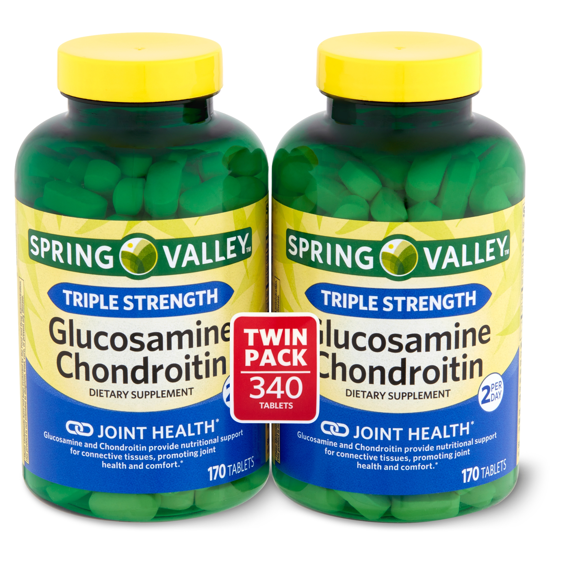 Spring Valley Glucosamine Chondroitin Dietary Supplement Twin Pack, 340 Count, 2 Pack - image 1 of 7