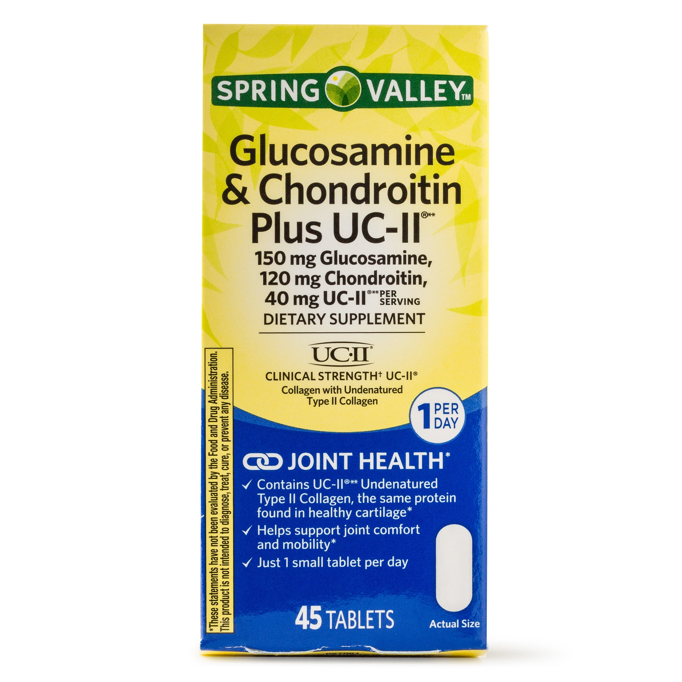 Spring Valley Glucosamine & Chondroitin Plus UCII Tablets, 45 ct