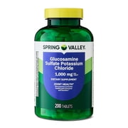 Spring Valley Glucosamine Sulfate Potassium Chloride Dietary Supplement Tablets for Joint Health, 1,000 mg, 200 Count