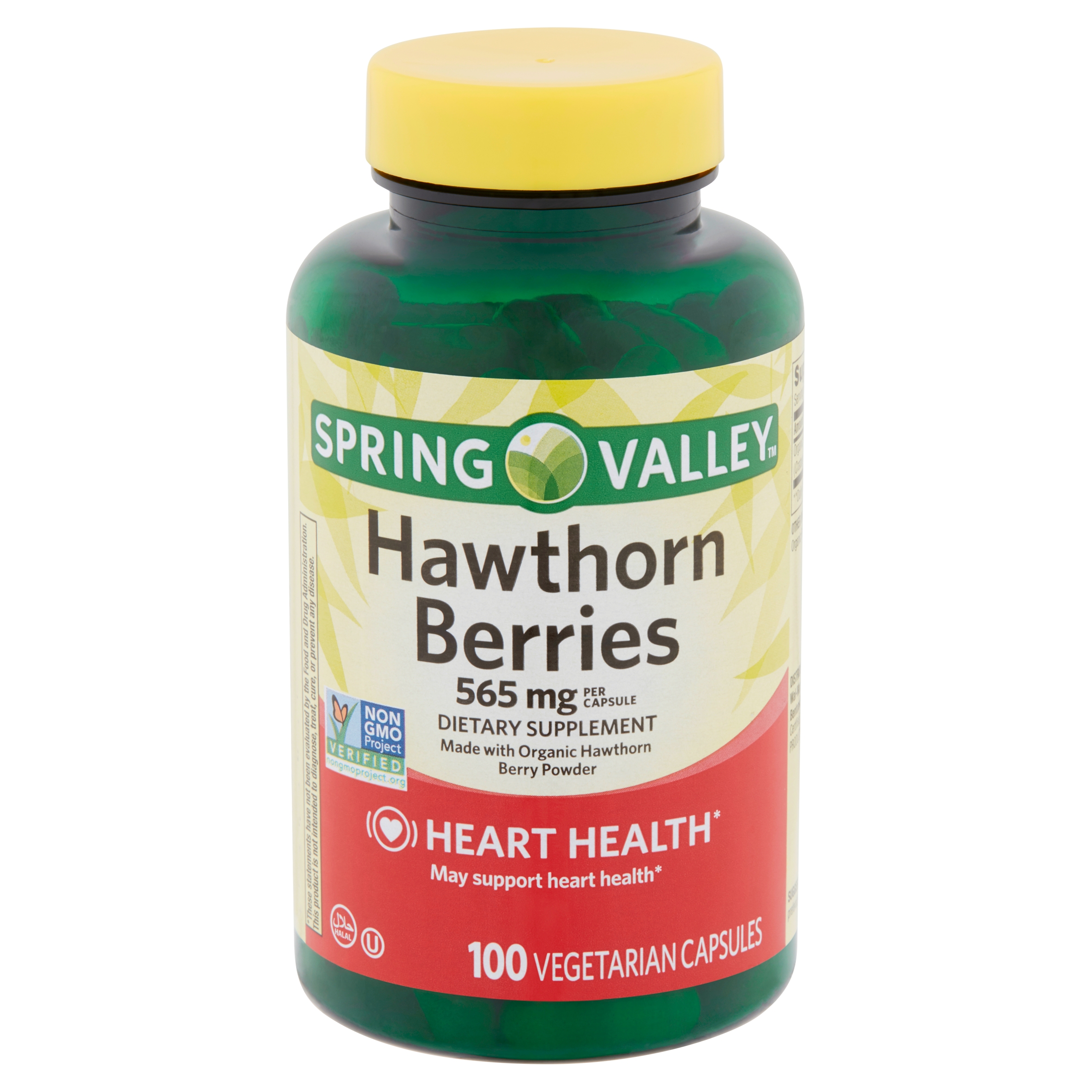 Spring Valley Hawthorn Berries Vegetarian Capsules, 565 mg, 100 Count - image 1 of 7