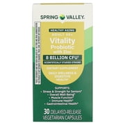 Spring Valley Healthy Aging Adult 50+ Vitality Probiotic with Zinc, 8 Billion CFU, 30 Delayed-Release Vegetarian Capsules