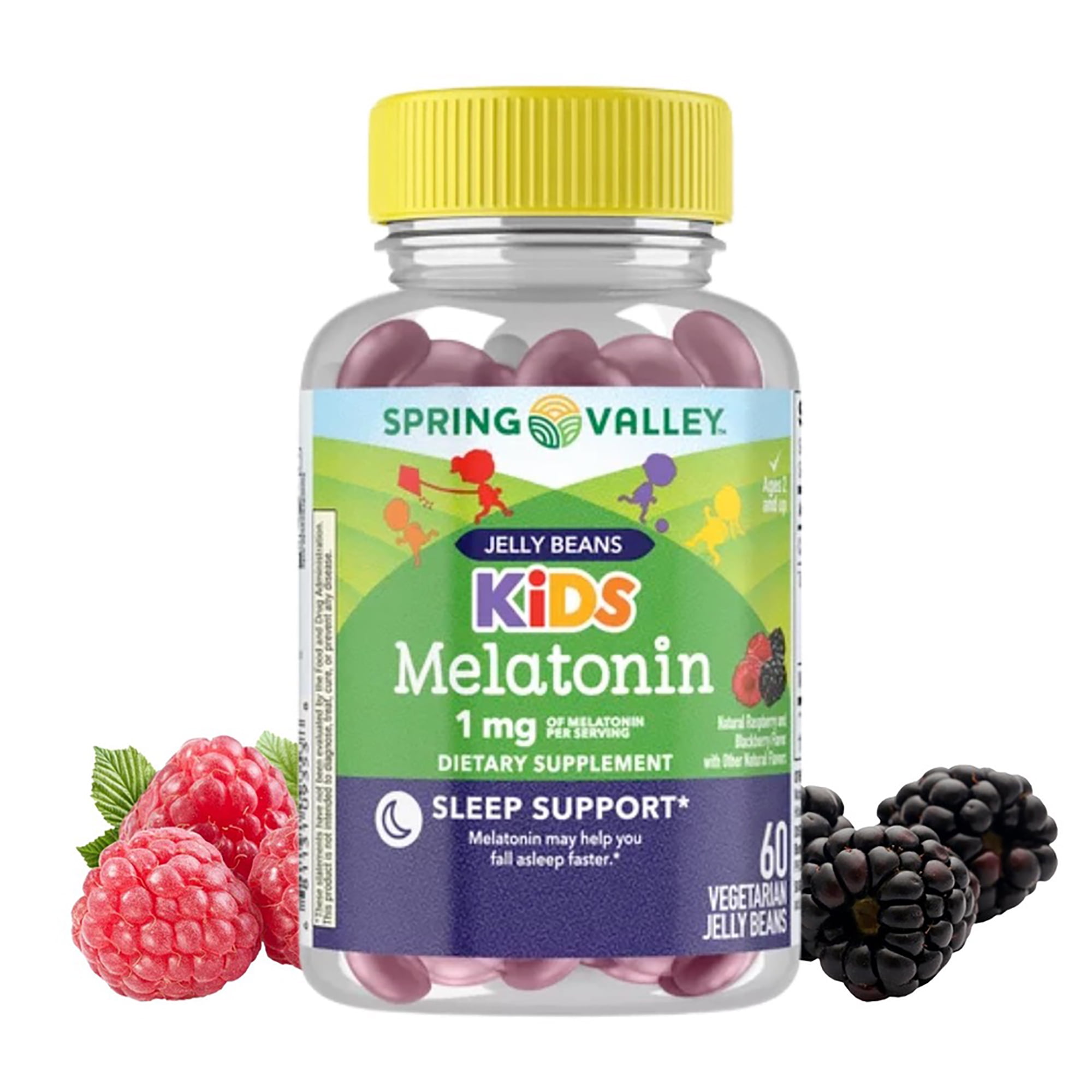 Spring Valley Melatonina para niños 1 mg Sleep, 60 gomitas vegetarianas  (paquete de 2)