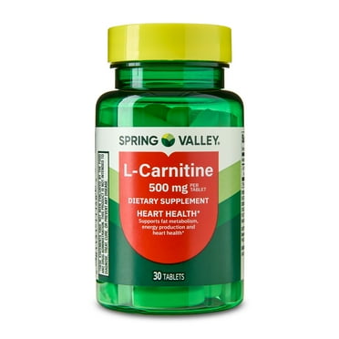 Spring Valley L Carnitine Amino Acid Dietary Supplement Tablets for Heart Health, 500 mg, 30 Count