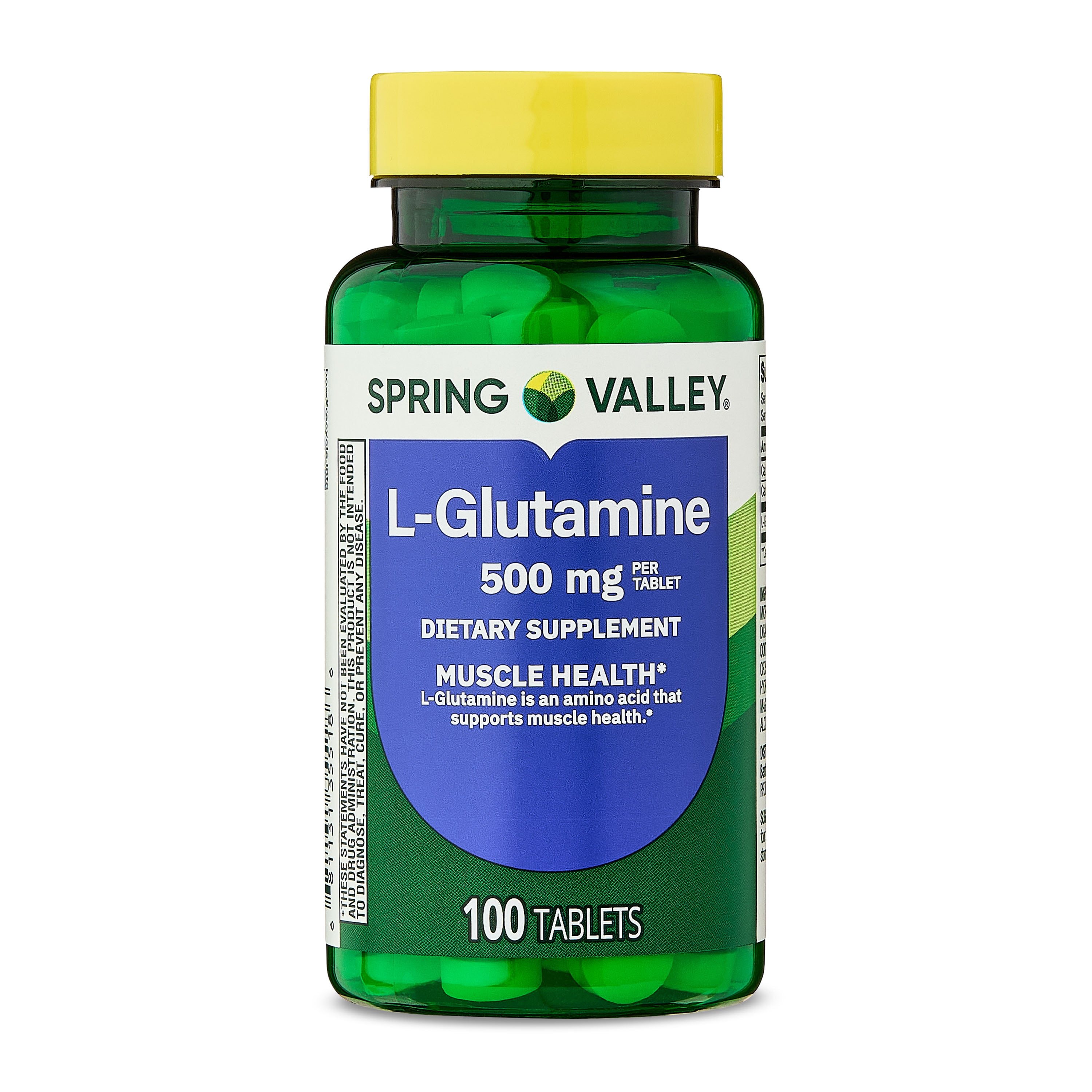 Spring Valley L-Glutamine Dietary Supplement Tablets for Muscle Health, 500 mg, 100 Count